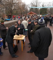 Первый чемпионат Украины по домино на центральной аллее парка Шевченко