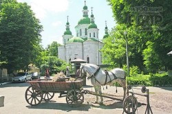 Старый Киев. Снимали на фоне Кирилловской церкви, что возле Павловки. Фото: А. Искрицкая
