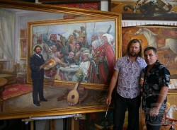 Харьковчане нарисовали "фотографию" Репина и его казаков