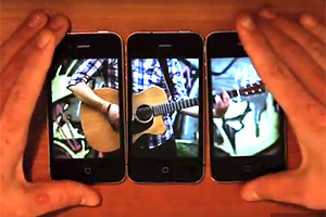 Креативный клип, созданный с помощью трех телефонов