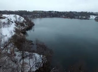 Харьков с высоты — Основянское озеро под снегом