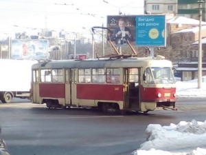Дрифт трамвая возле Дворца спорта «Локомотив» (ФОТО)