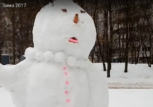 Харьковчане по всему городу налепили снеговиков (ФОТО, ВИДЕО)