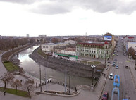 Харьков с высоты — обмелевшая река и центр города