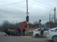 ДТП с «переворотом»: на Холодной Горе пьяный водитель перевернул свой «Ford Mondeo» (ФОТО)
