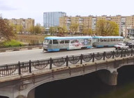 Харьков с высоты — по городу ездят трамваи...
