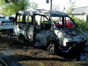 Утром в Харькове сгорела «Газель» (ФОТО)