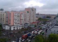 Проспект Гагарина стоит в пробке: движение троллейбусов заблокировано (ФОТО)