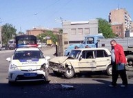 В Харькове полицейский «Prius» угодил в ДТП во время погони за нарушителем (ФОТО)