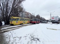 Утренний трамвайный дрифт на Салтовке (ФОТО)