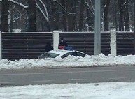 На Белгородском шоссе полицейский «Prius» слетел в кювет (ФОТО)