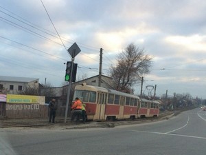 Дрифт трамвая на спуске Веснина – фото