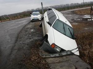 Под Кулиничами иномарка влетела в кювет – фото