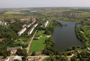 Харьков с высоты — пруды вдоль речки Немышля