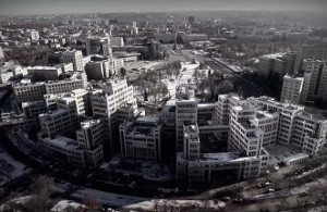 Харьков с высоты — черно-белая зима