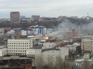 Крупный пожар в центре Харькова: горит мебельный цех (ФОТО)