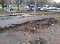 В Харькове на металл сдают остановки и рельсы (ФОТО)