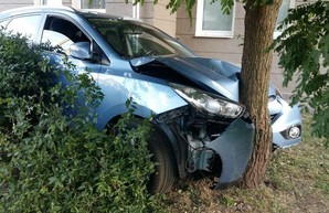 В центре Харькова иномарка снесла стенд с велосипедами и врезалась в дерево (ФОТО)