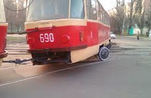 В Харькове случился очередной трамвайный «дрифт»