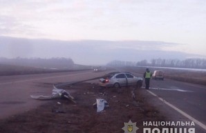 Под Харьковом иномарка врезалась в отбойник (ФОТО)