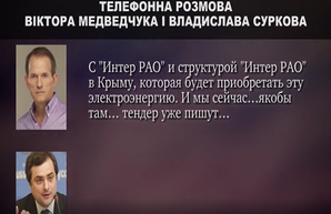 "Будем двигаться, бл#": Сурков и Медведчук в 2014 г. обсуждали поставки электроэнергии в Крым и обмен пленными. Аудио