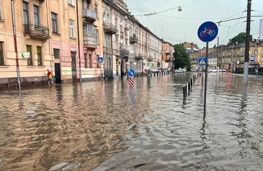 На Львов обрушилась буря: повалены деревья, затоплены улицы