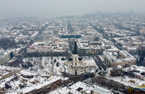 Засыпанную снегом Одессу показали с высоты птичьего полета (ВИДЕО)
